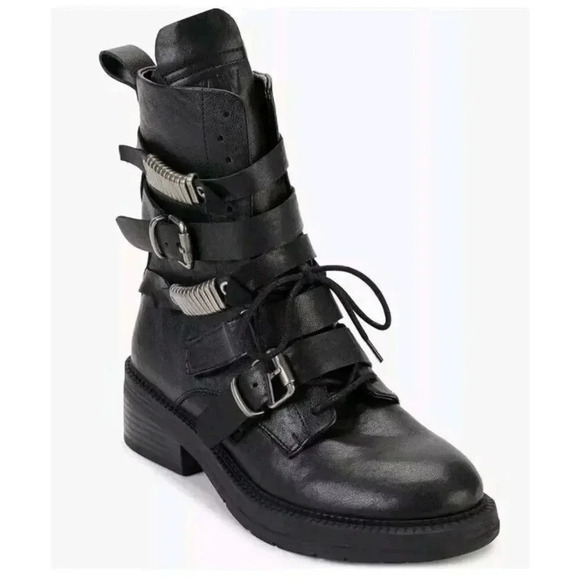 Dkny Shoes - DKNY Ita  Leather Strappy Buckle Ankle Boots Shoes Women's Size 8